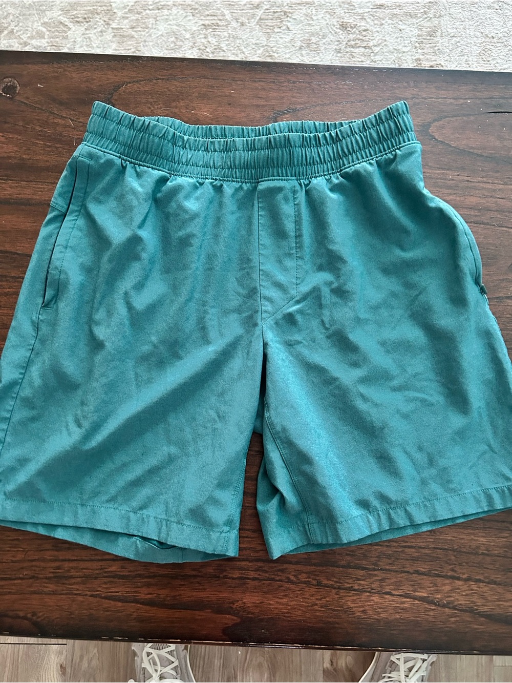all in motion Teal Green Athletic Shorts with Gray Drawstring